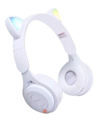 Auriculares Vincha Oreja Gato Luz Led Bluetooth Gatito Niños