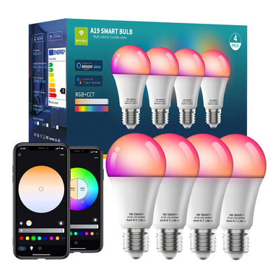 Vanance® 4 Focos Led Inteligentes Wifi Ajustable Multicolor Voz Control De App Alexa Google Siri Hogar Inteligente 9W 800LM RGBCW 2700-6500k Foco Bluetooth Luz Blanca RGB E26\u002FE27 Smart Bombillas | MercadoLibre