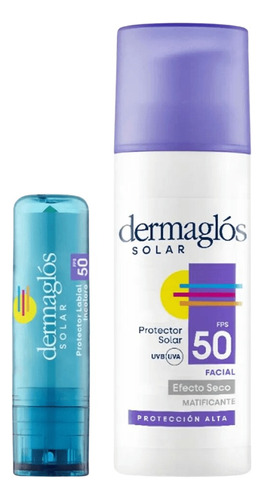  Kit Protector Solar Dermaglós Facial Fps 50 Con Labial