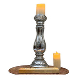 Candelabro Vidrio Portavela Importado Oriente 38cm Tendencia