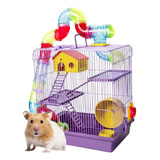 Gaiola De Hamster Com Casa Grande Completa 3 Andares Tubo