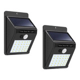 2 Lampara Led Panel Solar Exteriores 20led Sensor Movimiento