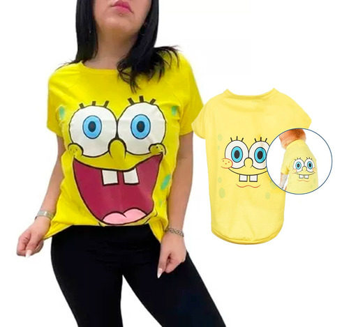 Combo Remeron Oversize + Remera Mascota Disney Bob Esponja