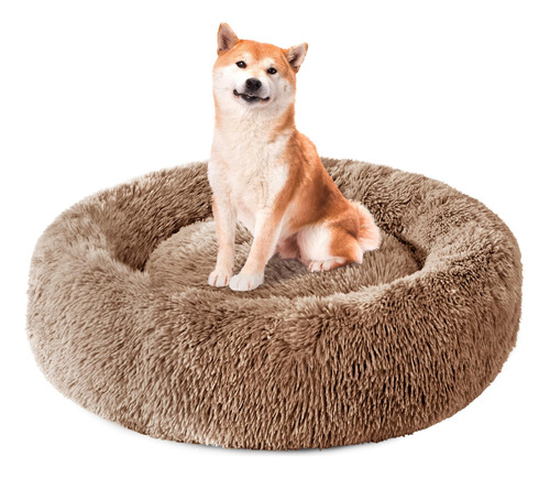 Cama Para Perros Y Gatos Antiansiedad De Felpa Lavable