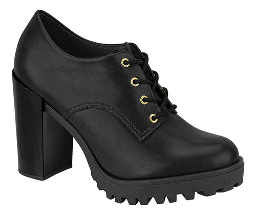 Sapato Moleca Oxford Salto Alto Tratorado Casual Feminino 57