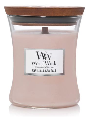 Woodwick Vela Mediana Con Forma De Reloj De Arena, Vanilla &