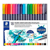 Plumones Punta Pincel Doble Punta Staedtler X18 Acuarelables