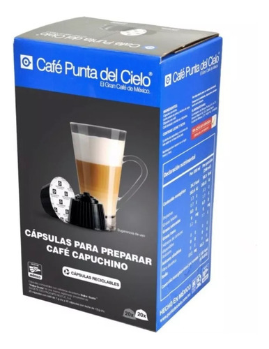 Cápsulas Dolce Gusto Sabor Capuchino Punta Del Cielo 40pzs