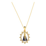 Colar Medalha De Nossa Senhora Aparecida Banhada Ouro 18k 