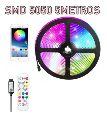 Tiras Luces Led Rgb 5 Metros 5050 Luces Led Bluetooth Usb