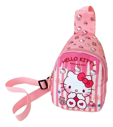 Bandolera Hello Kitty Y Sus Amigos A Rayas Para Niñas