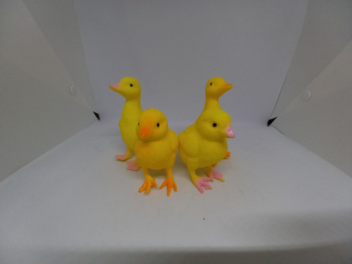 Set Lote 4 Pato Y Pollo Figura 10cm Juguete Bebe Blandito