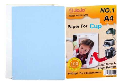 Papel Jojo Sublimatico Fundo Azul A4 - 100g -1000 Folhas