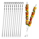 Set X12 Palitos Pinches De Brochette Parrilla Acero Inoxidab