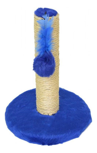 Brinquedo Arranhador De Gato Plataforma Em Pelúcia Sisal Cor Azul