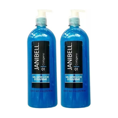 Gel Para Cabello Janibell Colageno 1 Litro Azul 2 Piezas