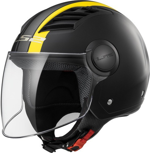 Casco Moto Abierto Ls2 562 Airflow Metropolis Negro Amarillo