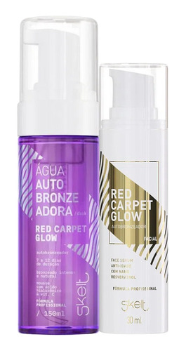 Kit Skelt Red Carpet Glow Água Autob. Dark + Bronz. Facial