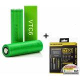 Kit 2 Bateria Sony 18650 Vtc6 + Carregador Nitecore D2