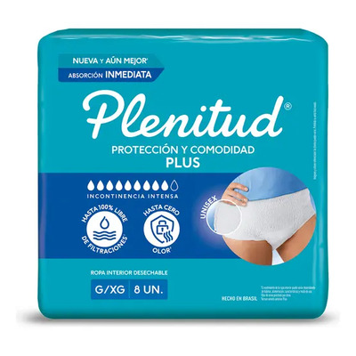 Plenitud Ropa Íntima Descartable Plus G\u002FXG x 8 Unidades | MercadoLibre