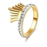 Anillo Color Oro Acero Inoxidable Corona Princesa Para Mujer