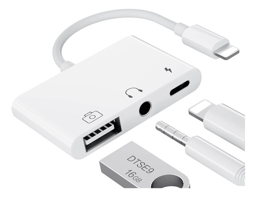 Lxjtht - Adaptador Usb Para iPhone, 3 En 1 Usb Otg Con Puert