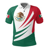 Camisa Polo De Manga Curta Impressa Em 3d No Tênis Mexicano