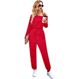 Palazzo Sexy Jumpsuit Cinturón Ajustable Casual Para Dama 