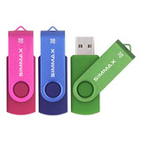 Paquete De 3 Unidades De Memoria Usb 2.0 De 32 Gb De Simmax,