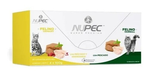 Nupec Felino Urinary & Hairball Húmedo Cluster 4 Latas 100gr