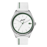 Reloj Lacoste 2011050 Hombre Piel Color Blanco 42 Mm