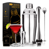 Kit Cocteleria Martini 24 Oz Con 2 Vertedores De Licor 