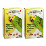Kit 2 - Nutripássaros Alimento Para Papagaio Com Frutas 600g