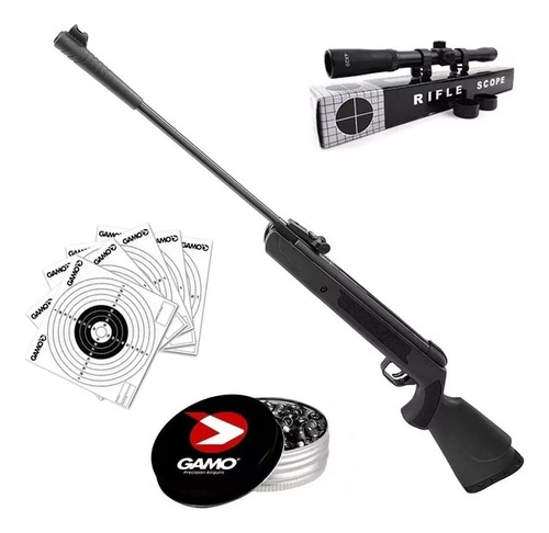 Rifle Aire Comprimido Lb600 + Mira + Balines Y Blancos