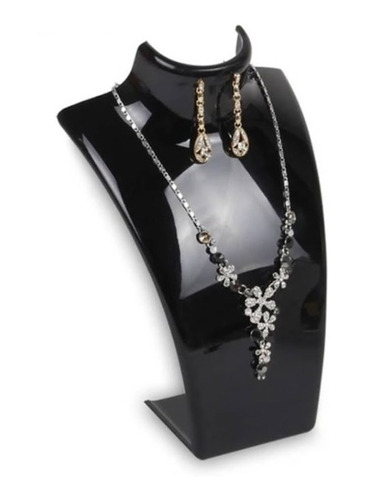 Exhibidor De Busto Collar Aretes O Cadena  Joyeria Negro