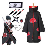 Disfraces De Cosplay De Kit De Naruto Akatsuki Uchiha Capa D