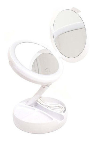 Espejo Doble Maquillaje Luz Led Tactil Usb Make Up + Envio