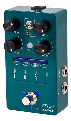 Pedal De Ritmo Drum Looper Flamma Fs01 Cuo Color Azul Agua