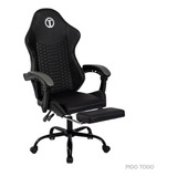 Silla Gamer Con Reposapies Ergonomica Alta Calidad Ajustable Color Gris Claro Material Del Tapizado Cuero Sintético