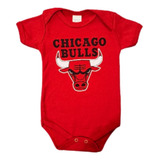 Body Bebê Basquete Infantil Chicago Bulls Curto 100% Algodão