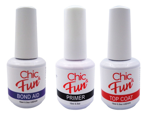 3un Base Bond Aid Top Coat Primer Desidratador Unhas Esmalte