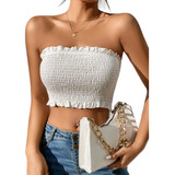 Crop Top Mujer Elasticado Mujer 