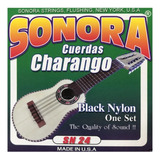 Encordado Charango Nylon Negro Sn24 Cuerdas Hecho En U.s.a
