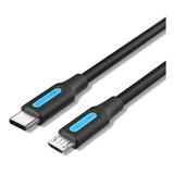 Cable Tipo C A Microusb Vention Carga Transferencia Datos 2m Negro
