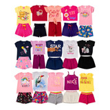 Kit Conjunto Infantil Menina Verão 08 Peças Atacado Sortido