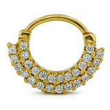 Aros - 16g Septum Clicker - Anillo Chapado En Oro Amarillo D