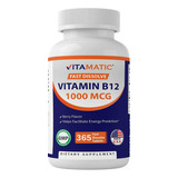 Vitamina B12 1000mcg Disolucion Rapida 365 Tabs Vitamatic Sabor Frutos Rojos