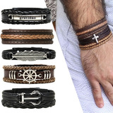 Kit 20 Pulseiras Couro Masculino Feminino Modelos Promoção