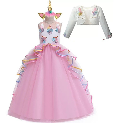 Vestido Princesa Unicornio 3 Piezas 