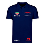 Playera Polo Mod Red Bull Checo P Estampado Reflejant